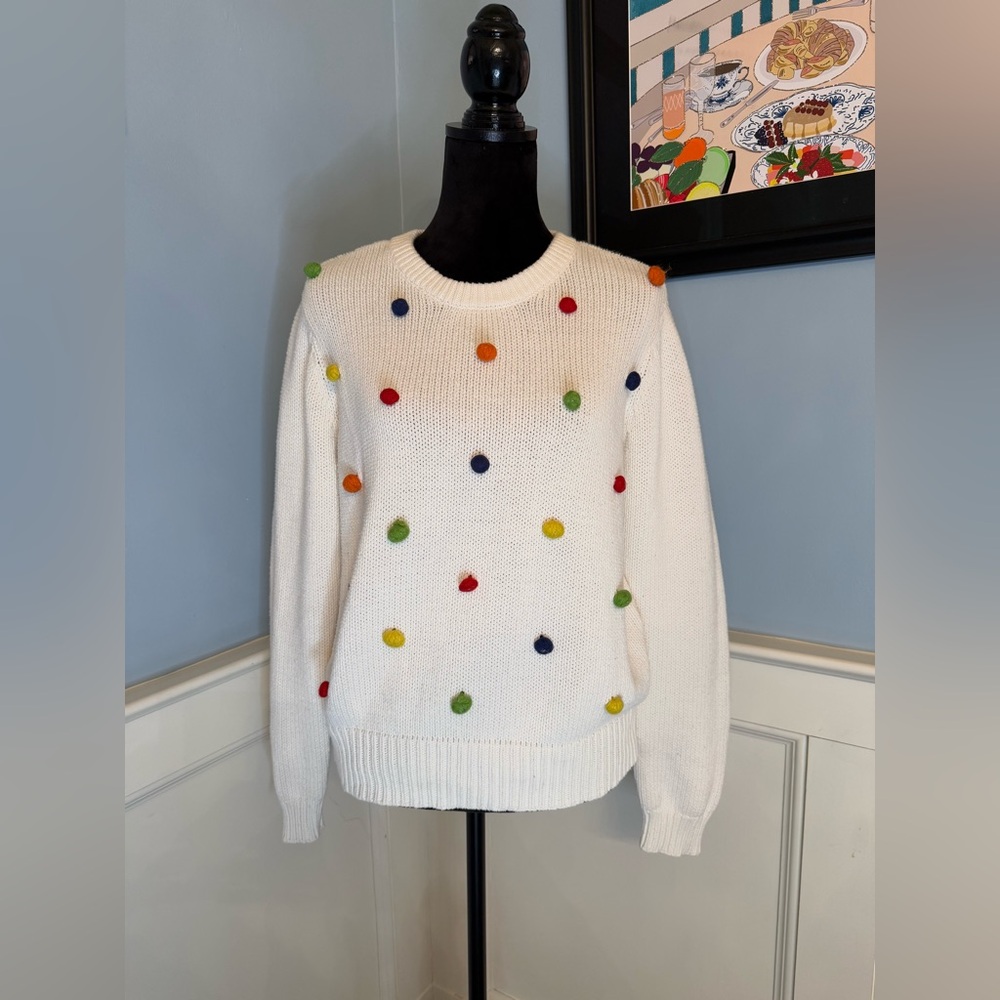Modcloth Blowing Bobbles Sweater Sz L